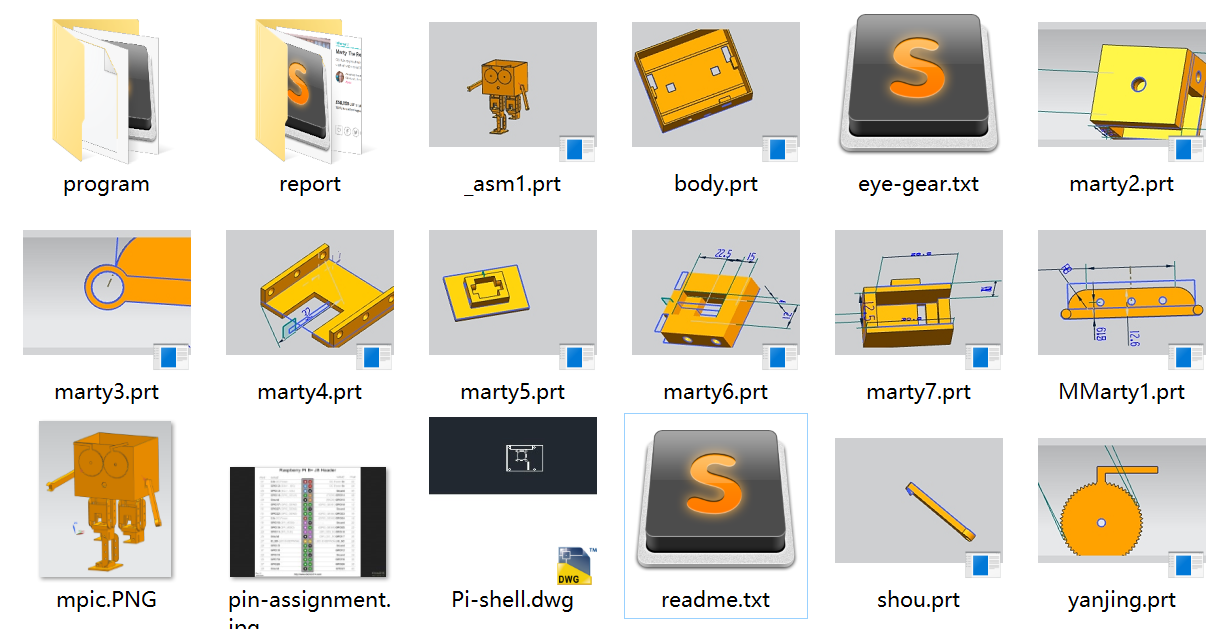 all the .prt files